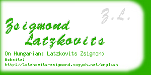 zsigmond latzkovits business card
